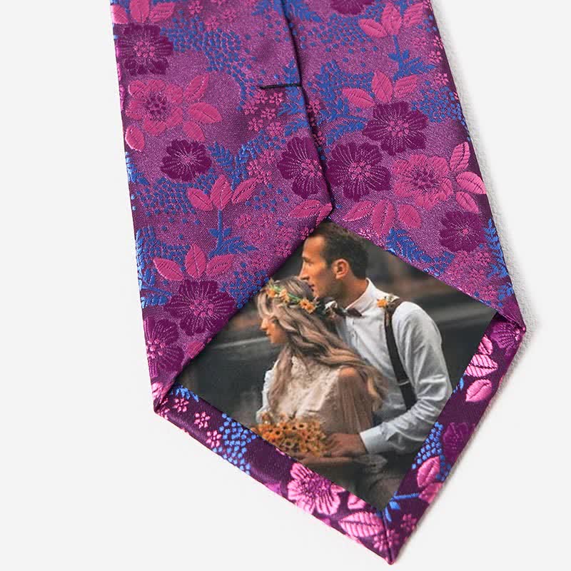 2Pcs Men's Plum Blossoms Floral Necktie Set - Image 4