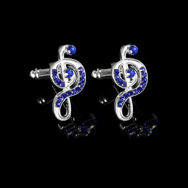 2Pcs Men's Silver Fashion Music Note Tie Clip Cufflinks Set - Image 3