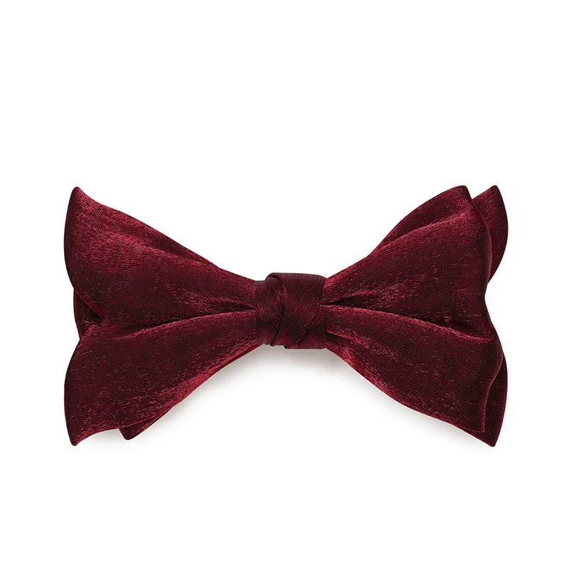 2Pcs Men's Solid Color Pocket Square Bow Tie - Image 2