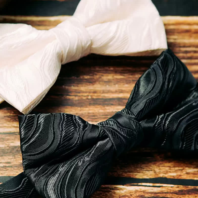 2Pcs Men's Three-Dimensional Vine Pattern Handkerchief Bow Tie - Image 5