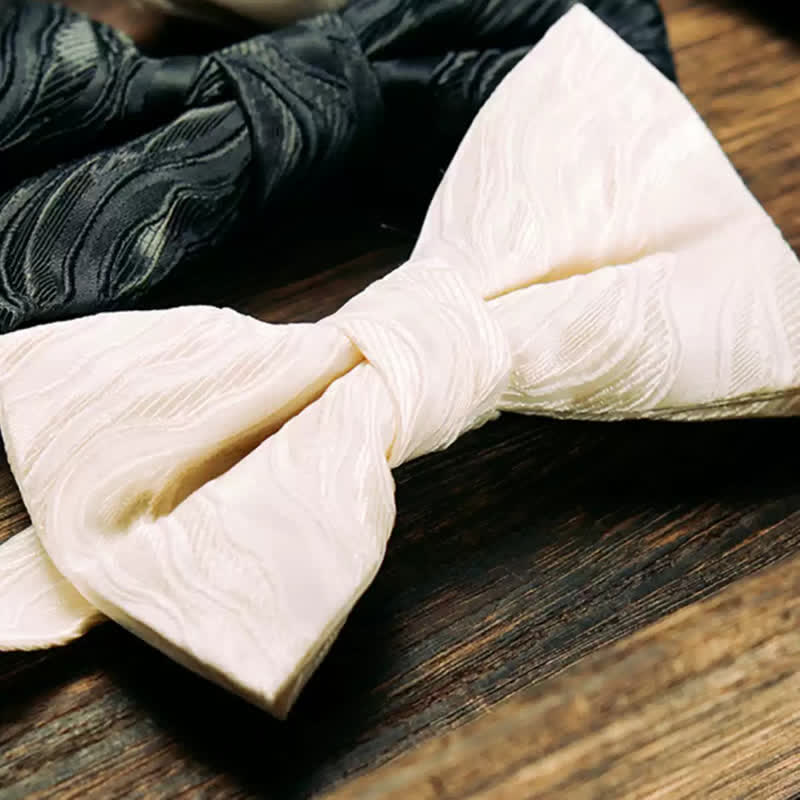 2Pcs Men's Three-Dimensional Vine Pattern Handkerchief Bow Tie - Image 6
