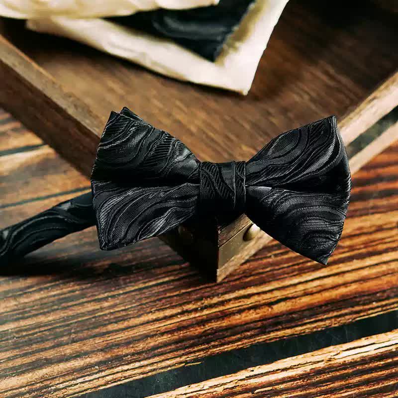 2Pcs Men's Three-Dimensional Vine Pattern Handkerchief Bow Tie - Image 9