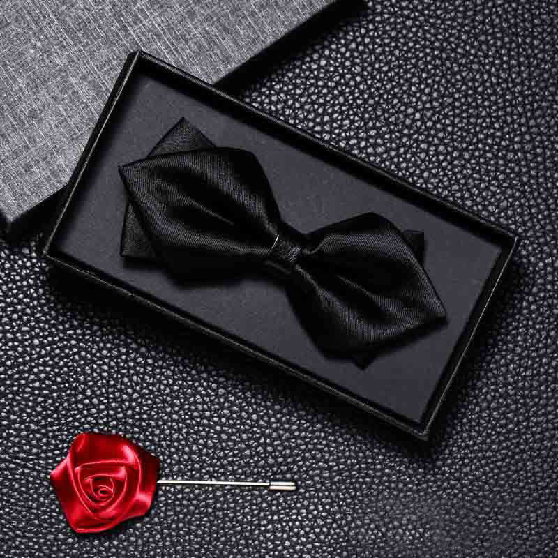 2Pcs Men's Vintage Double Pointy Wedding Bow Tie Set - Image 6