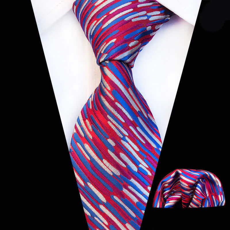 2Pcs Men's Whirlwind Striped Necktie Set - Image 2