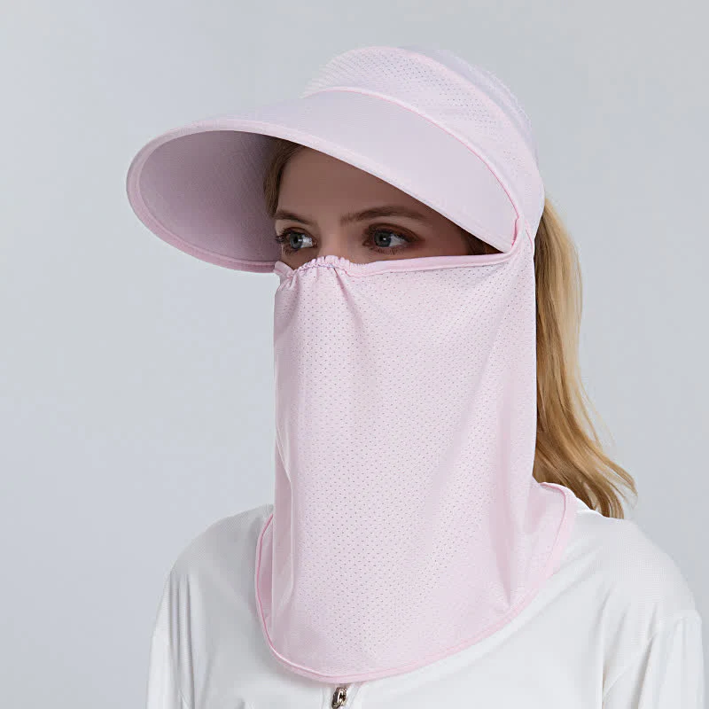 2pcs Women's Ponytail Mesh Sun Visor Cap with Removable Flap - Image 8