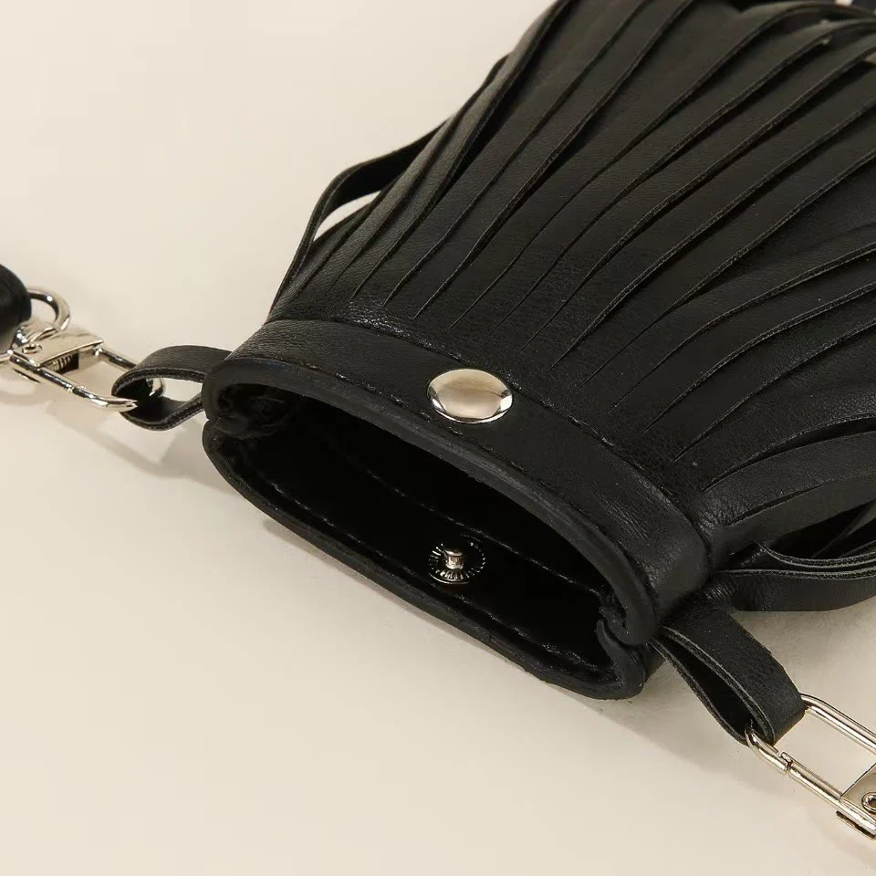 2Pcs Women's Stylish Black Leather Fringe Accent Belt - Image 4