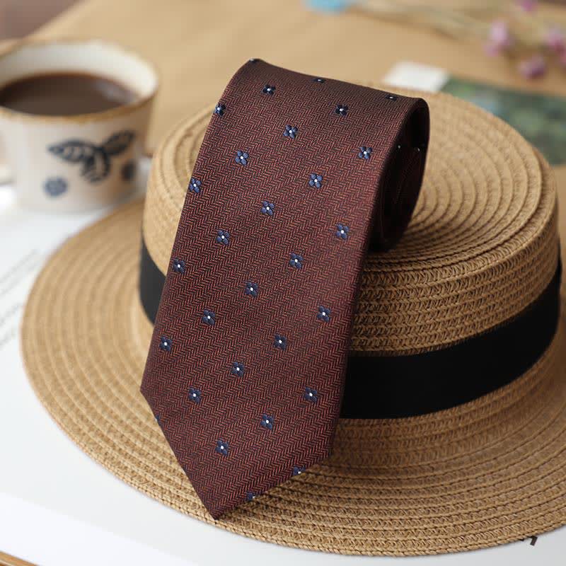 2Ps Men's Vintage Mini Motif Necktie Pocket Square Set - Image 16