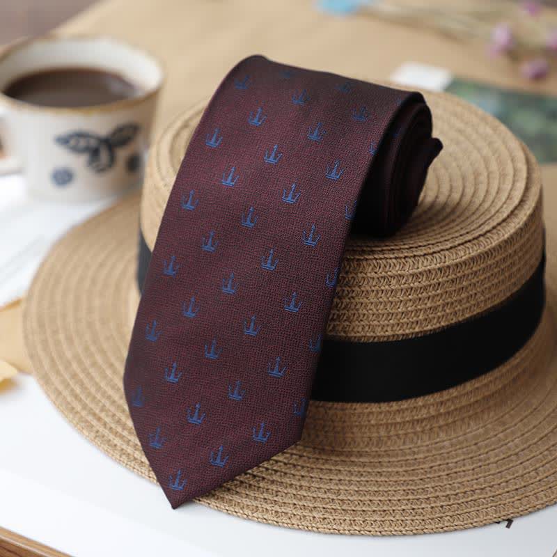 2Ps Men's Vintage Mini Motif Necktie Pocket Square Set - Image 18