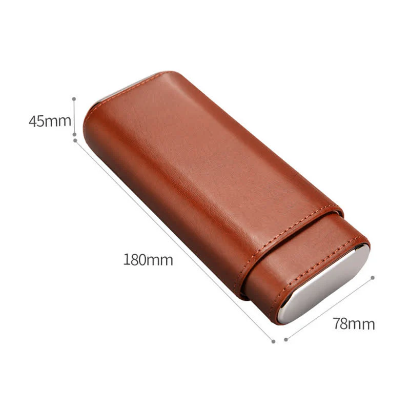 3-Finger Cigar Humidor Leather Case with Cigar Cutter - Image 8