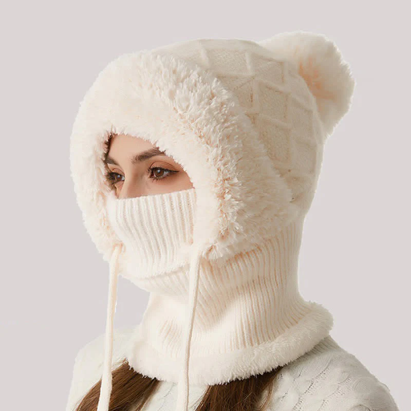 3 In 1 Outdoor Warm Knitted Beanie Hat With Scarf And Mask - Image 10
