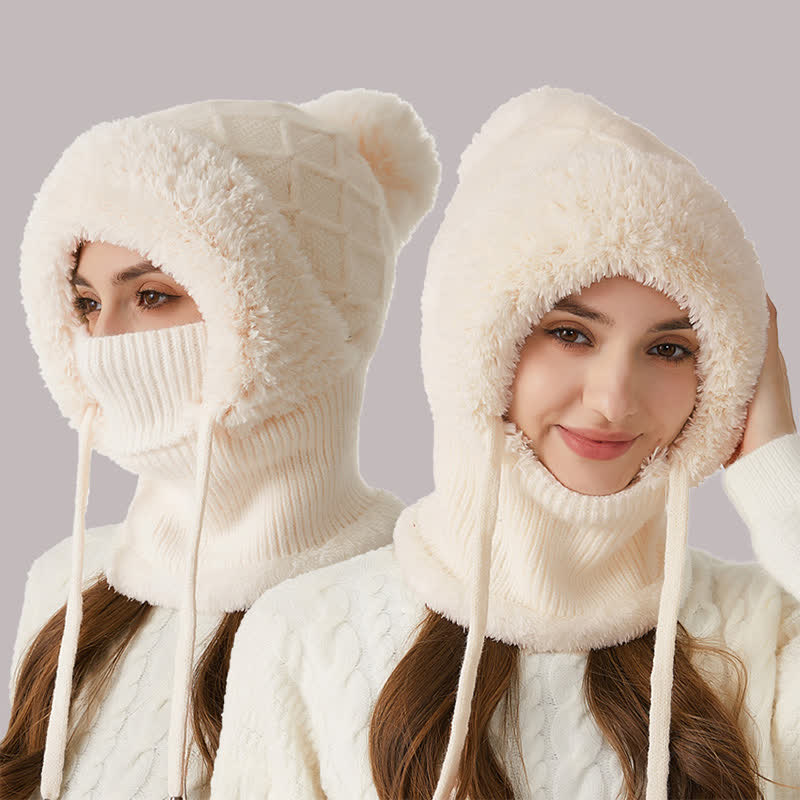 3 In 1 Outdoor Warm Knitted Beanie Hat With Scarf And Mask - Image 11