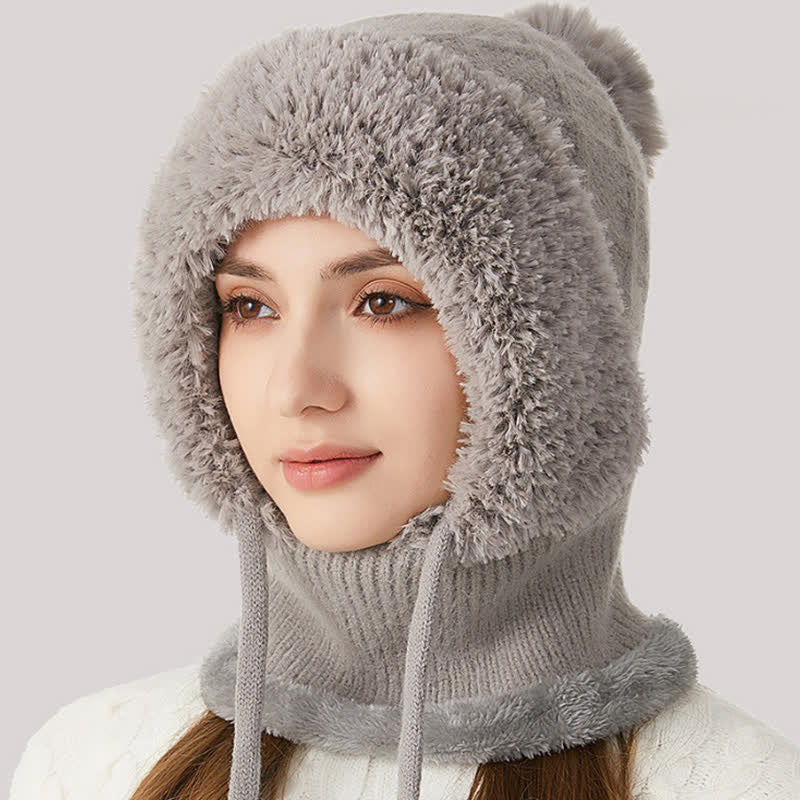 3 In 1 Outdoor Warm Knitted Beanie Hat With Scarf And Mask - Image 14