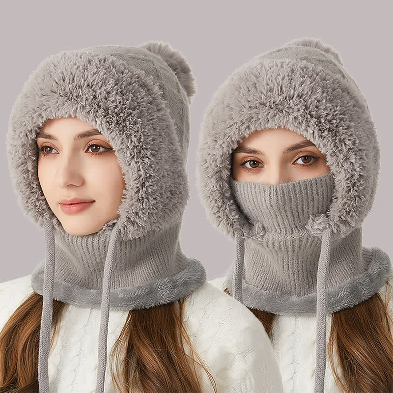 3 In 1 Outdoor Warm Knitted Beanie Hat With Scarf And Mask - Image 15
