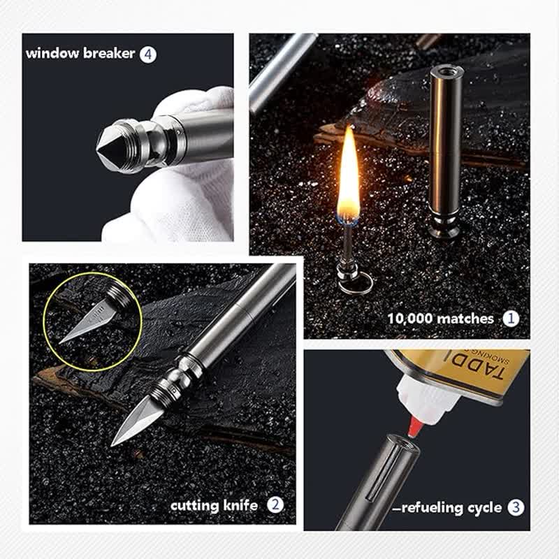 3 in 1 Tactical Emergency Blade Matchstick Oil Lighter - Image 8