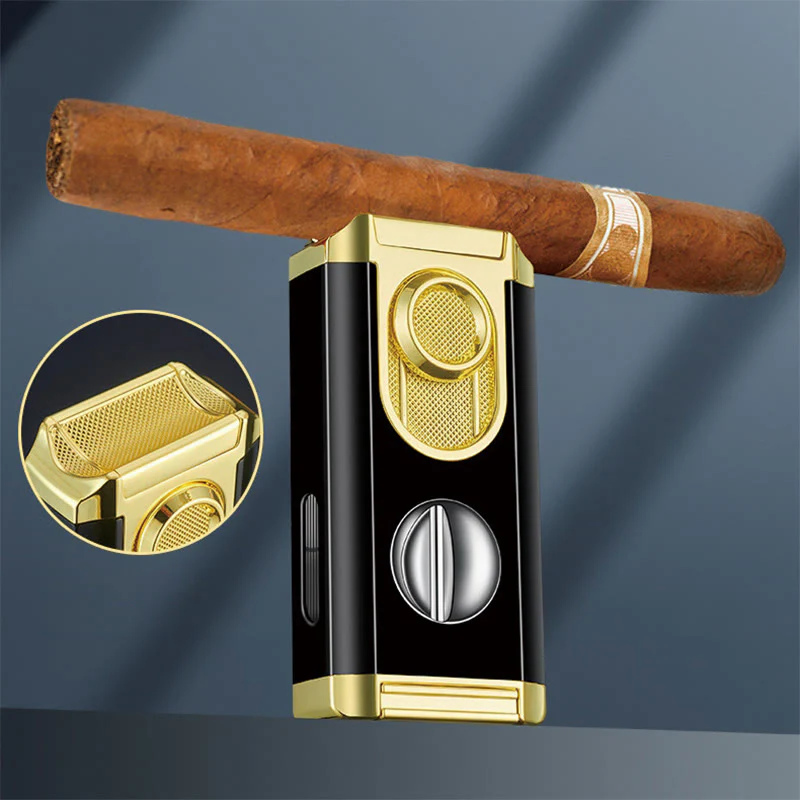 3 In 1 Triple Burner Lighter With Built-In Cigar Cutter - Image 6
