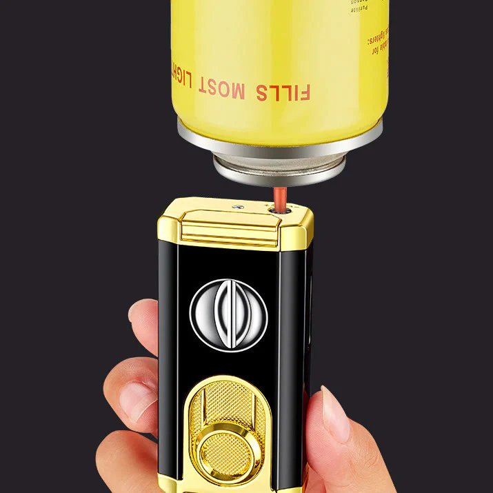 3 In 1 Triple Burner Lighter With Built-In Cigar Cutter - Image 7
