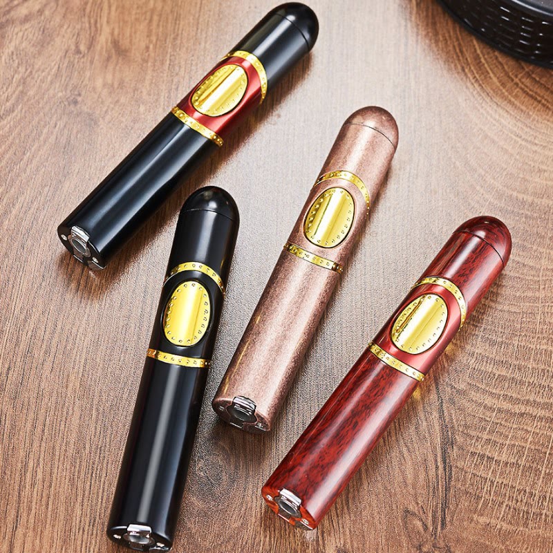 3 In 1 Triple Burner Lighter With Built-In Cigar Punch And Cigar Needle - Image 5