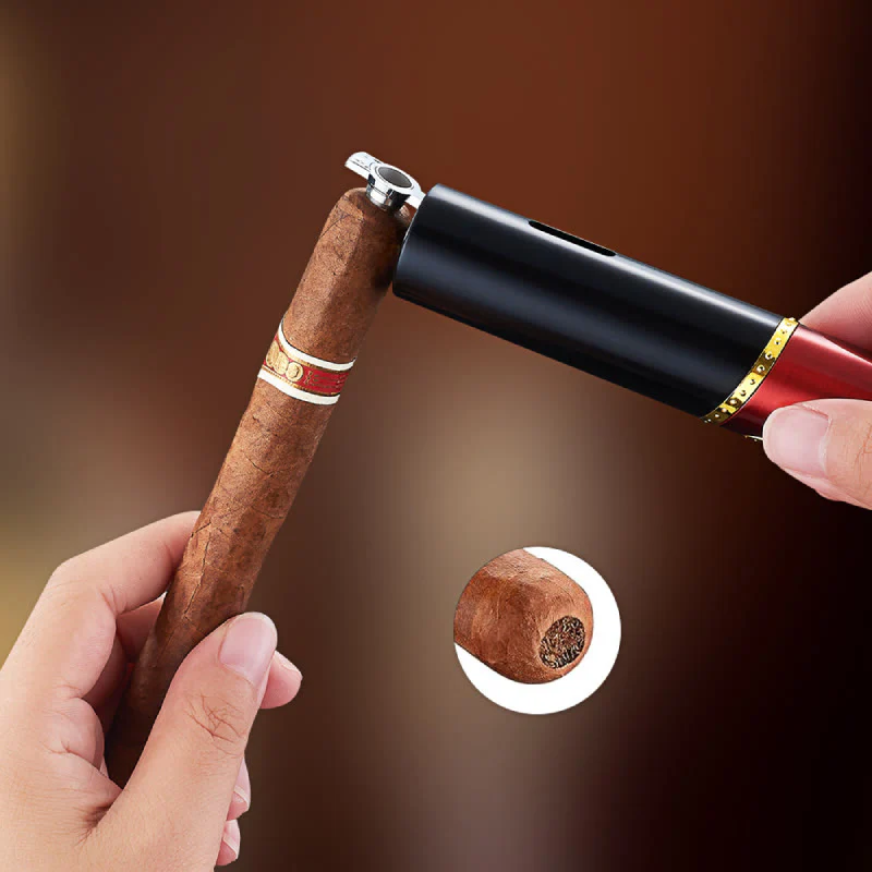 3 In 1 Triple Burner Lighter With Built-In Cigar Punch And Cigar Needle - Image 7