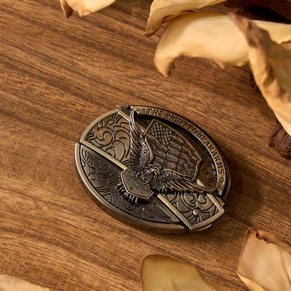 3Pcs DIY Eagle & Guns & Deer Hidden Folding Knife Belt Buckles Bundle Set - Image 4