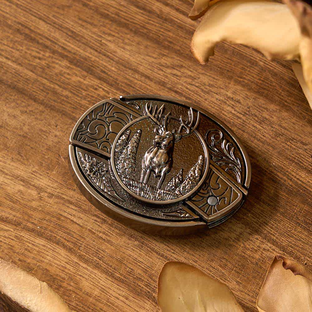 3Pcs DIY Rose & Deers Hidden Folding Knife Belt Buckles Bundle Set - Image 4