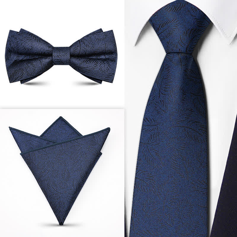 3Pcs Men's Brown Series Paisley BowTie Necktie Set - Image 10