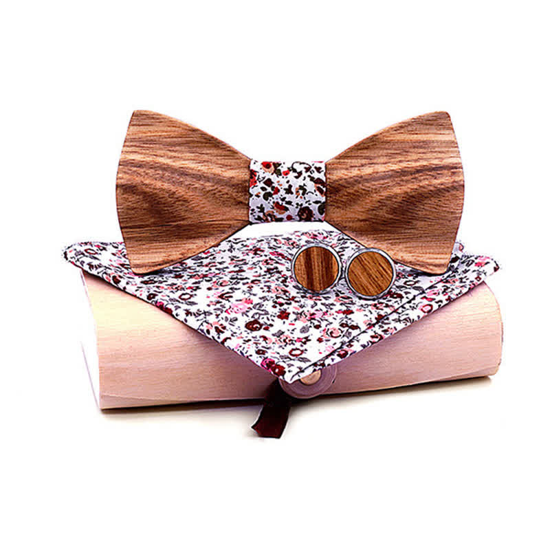 3Pcs Men's Classic Simple Wooden Bow Tie Set - Image 16