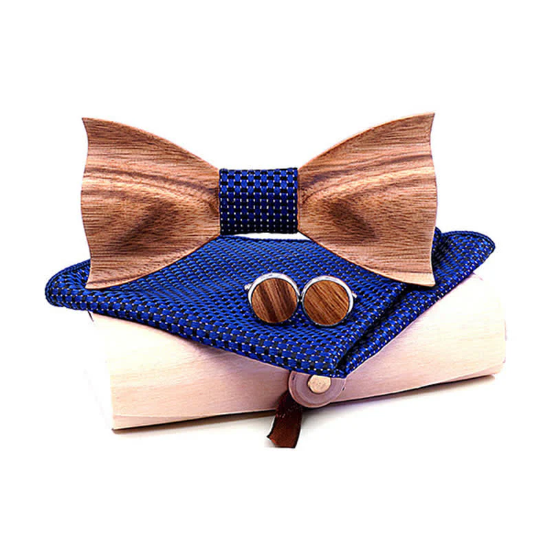 3Pcs Men's Classic Simple Wooden Bow Tie Set - Image 8