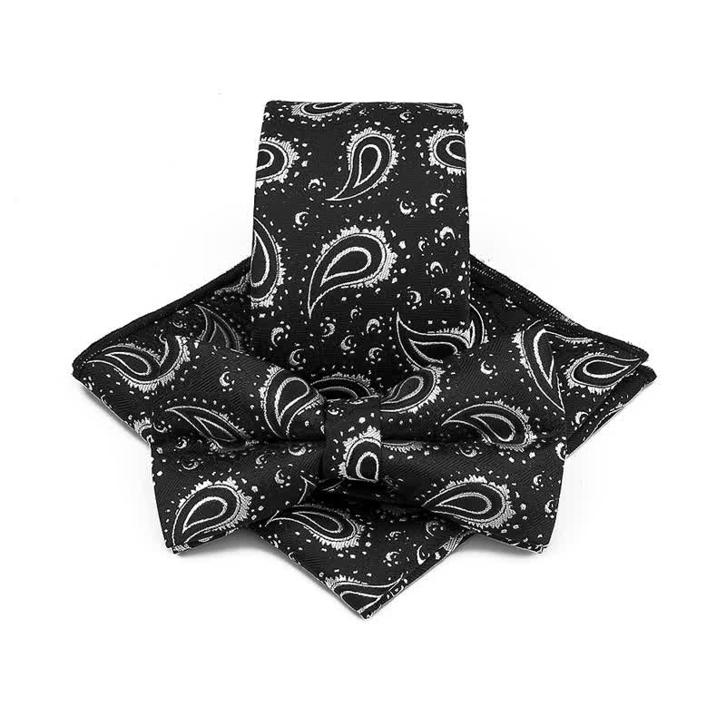 3Pcs Men's Cashew Flower Casual Bow Tie Necktie Set - Image 6