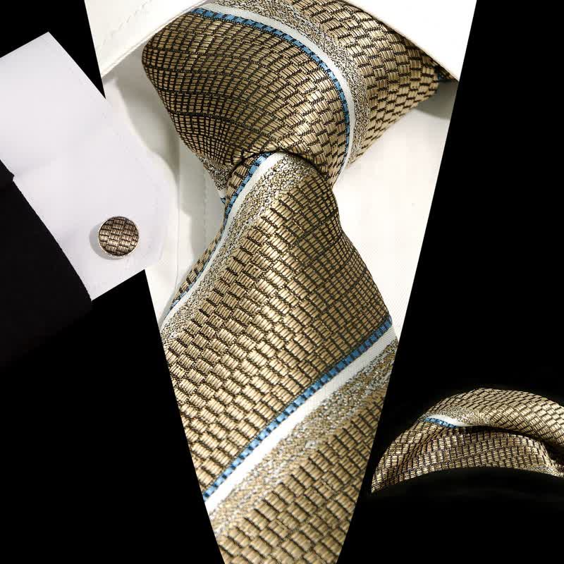 3Pcs Men's Casual Striped Office Accessory Necktie Set - Image 16