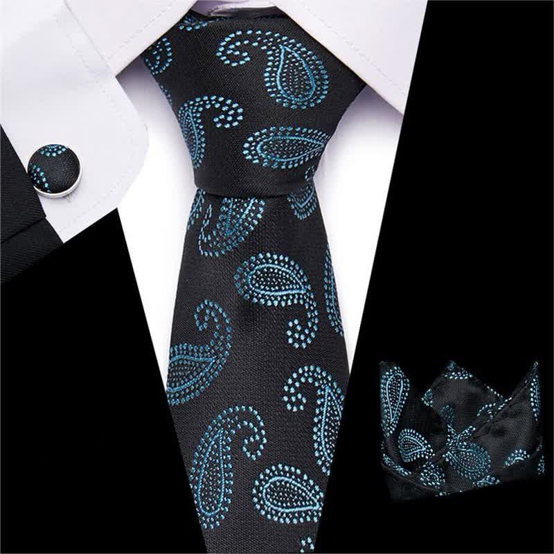 3Pcs Men's Classic Paisley Necktie Set - Image 3