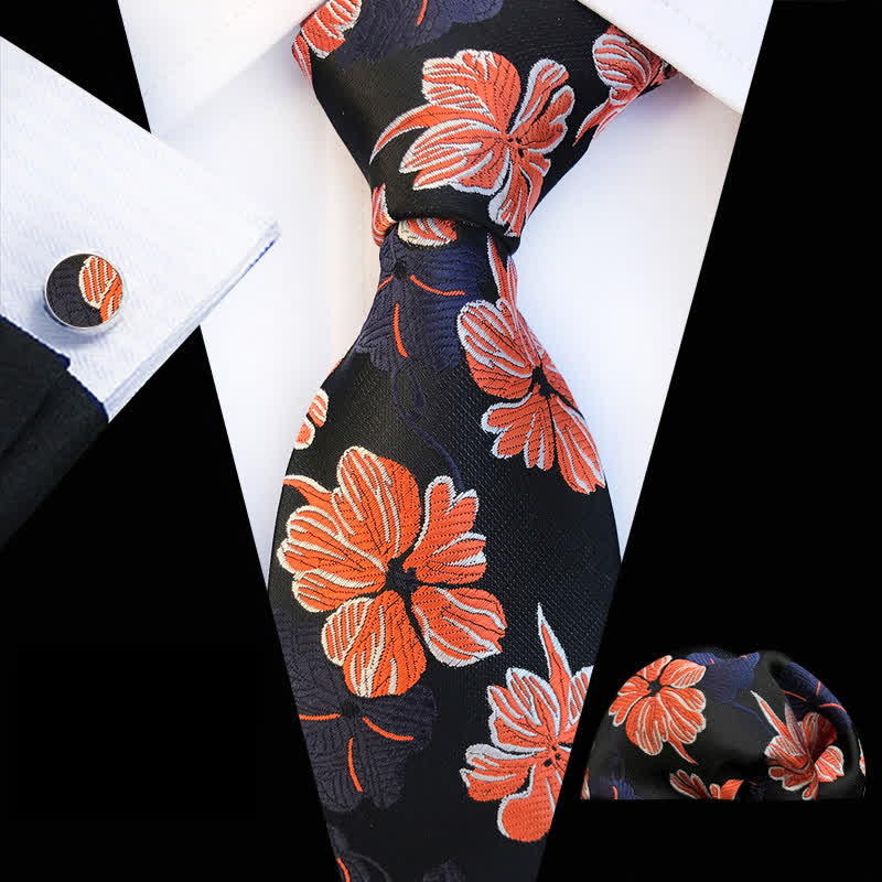 3Pcs Men's Daisy Floral Necktie Set - Image 3