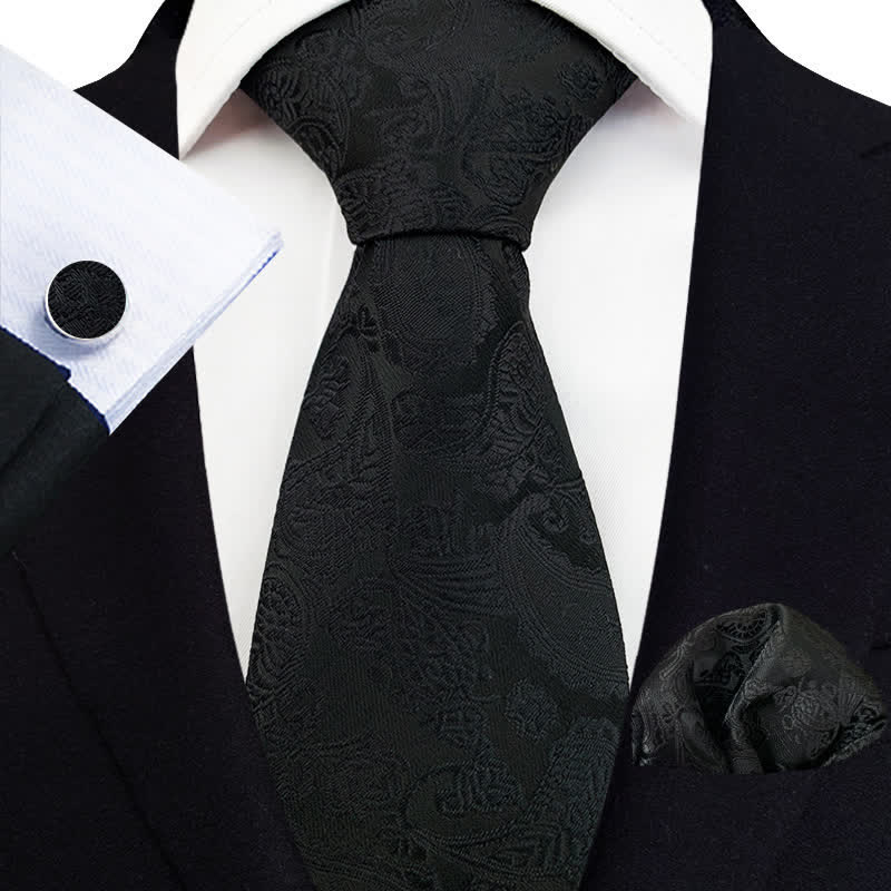 3Pcs Men's Exotic Paisley Necktie Set - Image 10