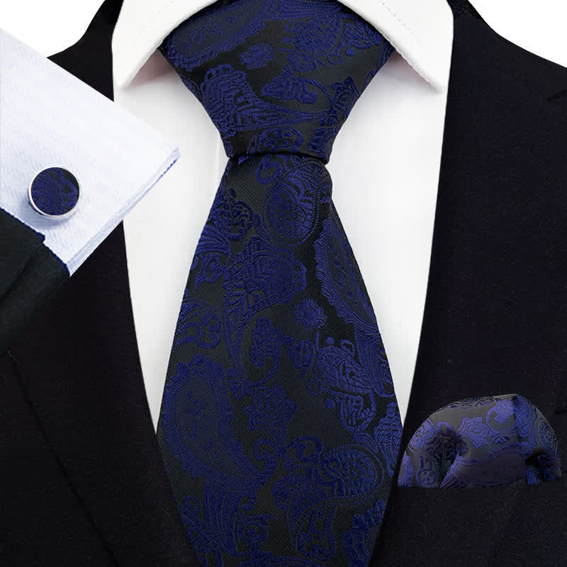 3Pcs Men's Exotic Paisley Necktie Set - Image 11