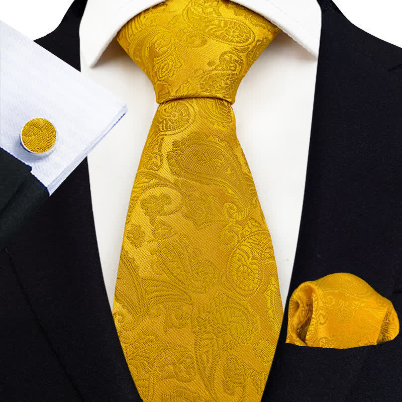 3Pcs Men's Exotic Paisley Necktie Set - Image 15