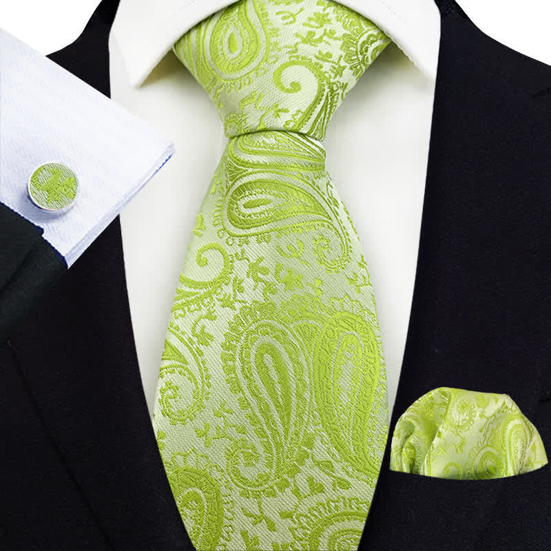 3Pcs Men's Exotic Paisley Necktie Set - Image 18
