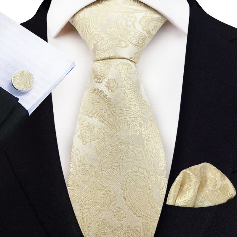 3Pcs Men's Exotic Paisley Necktie Set - Image 5