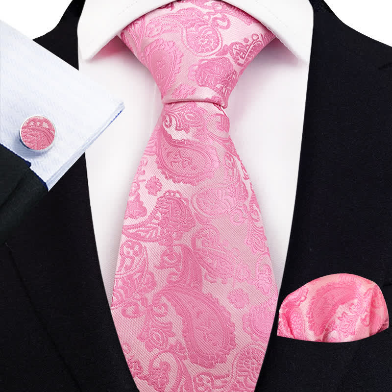 3Pcs Men's Exotic Paisley Necktie Set - Image 6