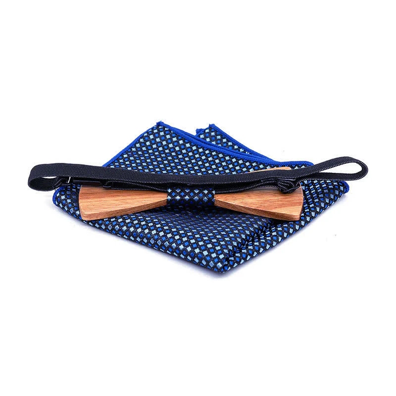 3Pcs Men's Fancy Christmas Elk Wooden Bow Tie Set - Image 8