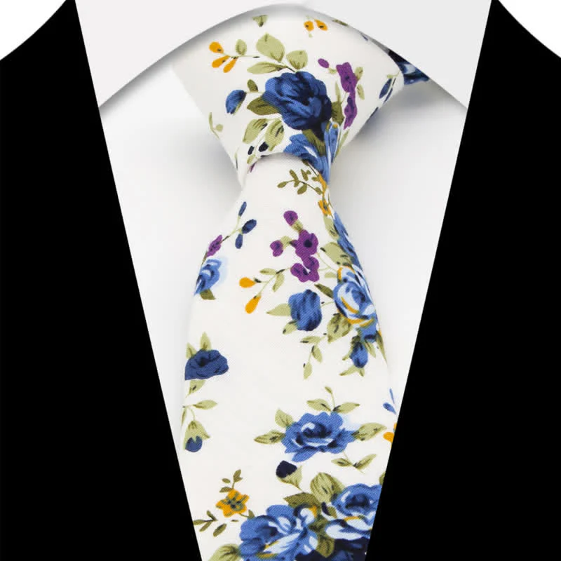 3Pcs Men's Flowers Paisley Cotton Bow Tie Necktie Set - Image 17