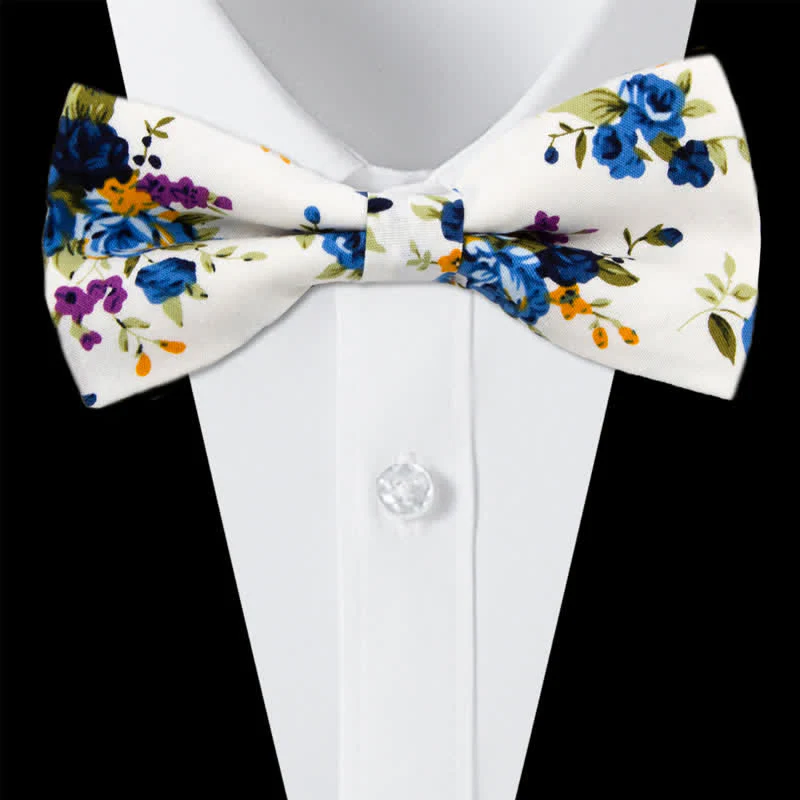 3Pcs Men's Flowers Paisley Cotton Bow Tie Necktie Set - Image 18