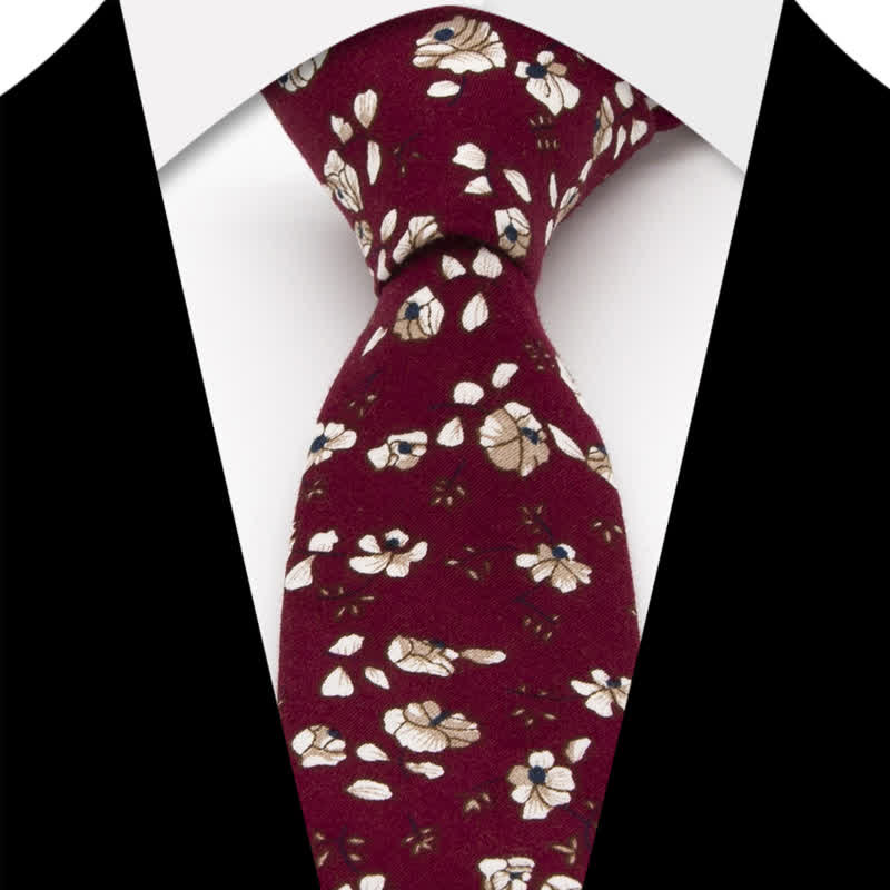 3Pcs Men's Flowers Paisley Cotton Bow Tie Necktie Set - Image 32