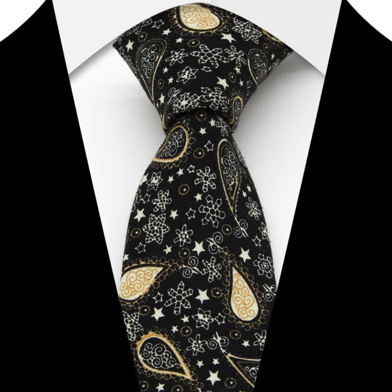 3Pcs Men's Flowers Paisley Cotton Bow Tie Necktie Set - Image 8