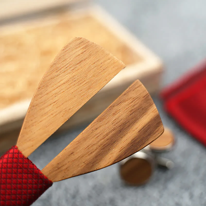 3Pcs Men's Funny Hollow Moustach Wooden Bow Tie Set - Image 3
