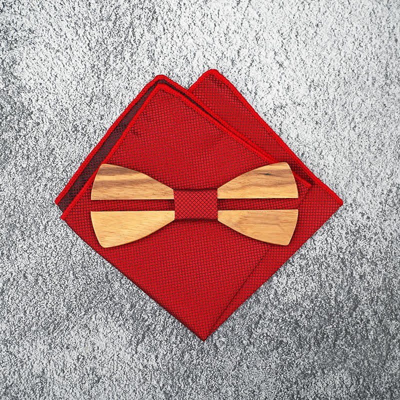 3Pcs Men's Funny Hollow Moustach Wooden Bow Tie Set - Image 7