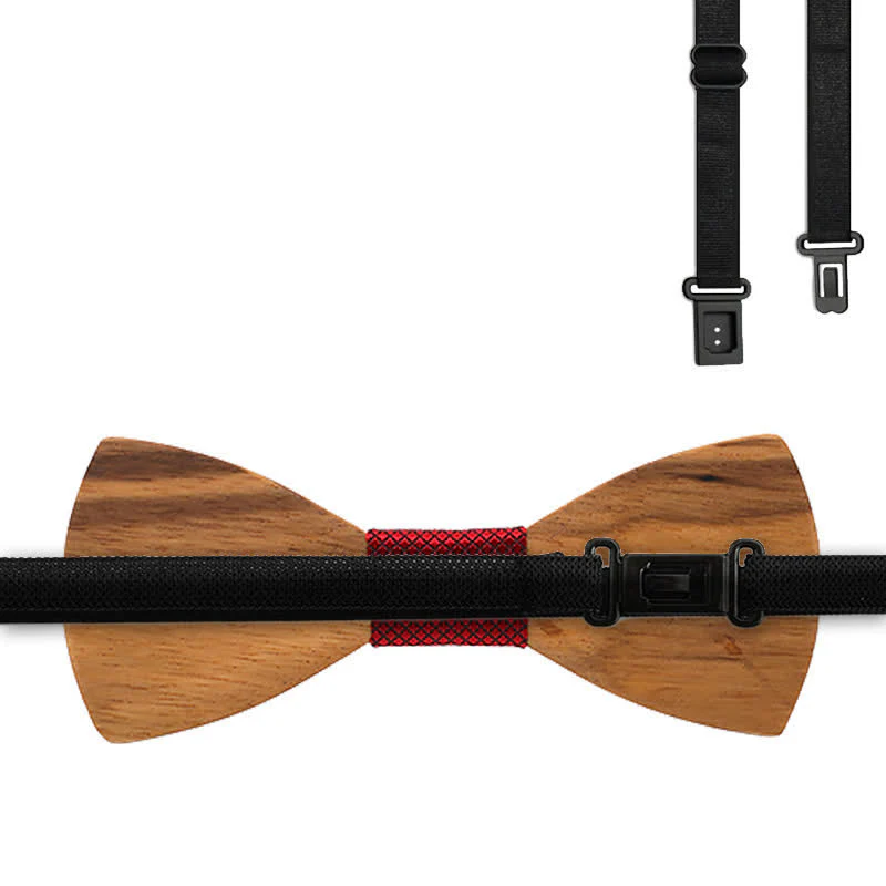 3Pcs Men's Funny Hollow Moustach Wooden Bow Tie Set - Image 9