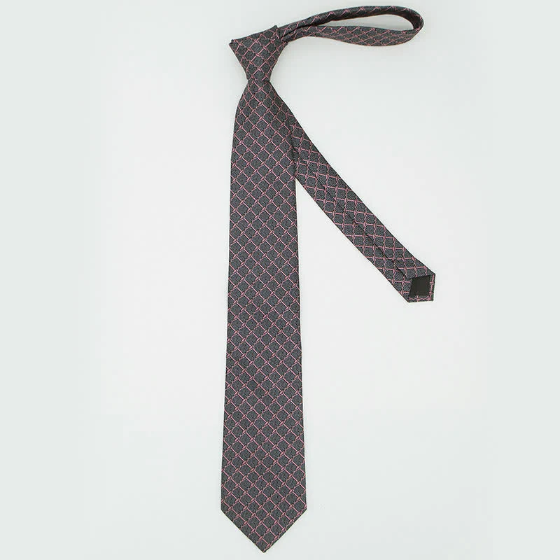 3Pcs Men's Gentlement Checked Plaid Necktie Set - Image 14