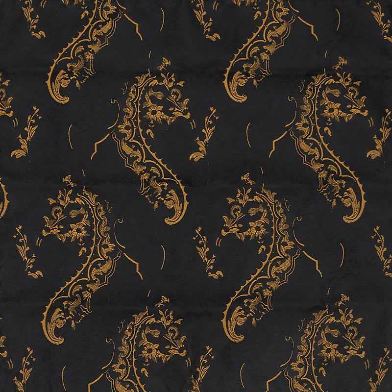 3Pcs Men's Gold & Black Exquisite Paisley Embroidery Necktie Set - Image 10