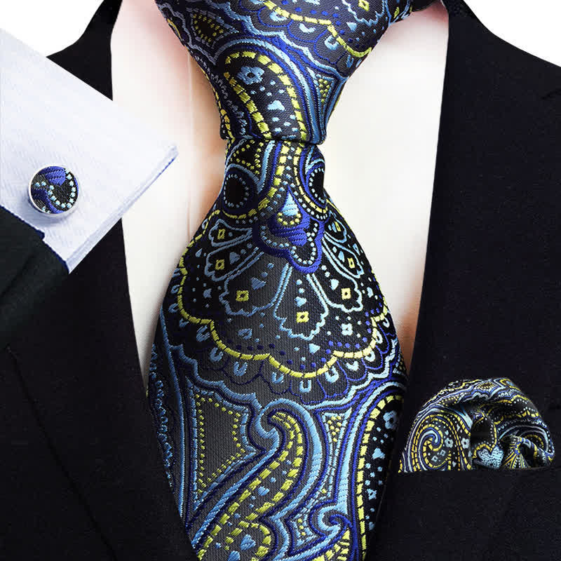 3Pcs Men's Classic Paisley Floral Necktie Set - Image 11