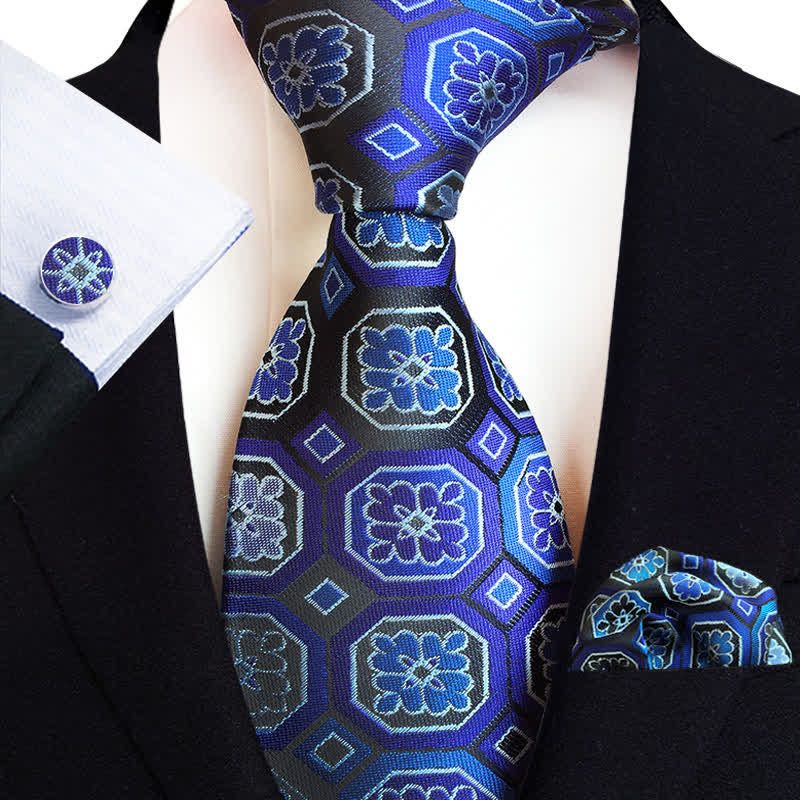 3Pcs Men's Classic Paisley Floral Necktie Set - Image 5