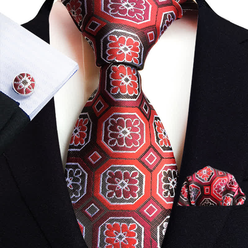 3Pcs Men's Classic Paisley Floral Necktie Set - Image 7